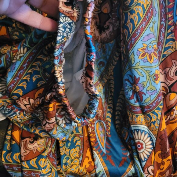 SZ 4Xl Boho Style Loose Drop Crotch Jump Suit Romper Open Shoulders - Picture 4 of 6